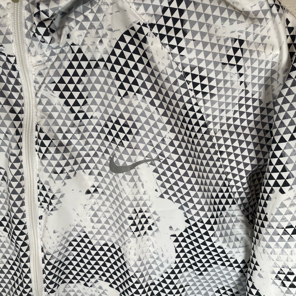 Nike Gray White Floral Running Distance Lightweight Reflective Zip-Up Jacket - Picture 5 of 7